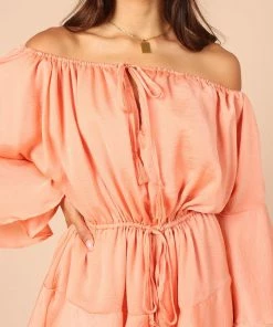 PUP42 Clothing Roam Off Shoulder Romper - Orange