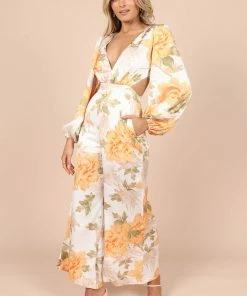 PUP56 Taylor Long Sleeve Jumpsuit - Yellow Multi Floral