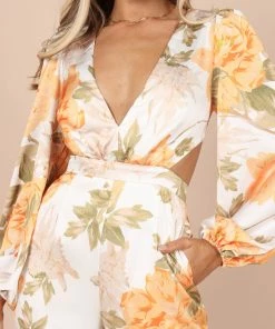 PUP56 Taylor Long Sleeve Jumpsuit - Yellow Multi Floral