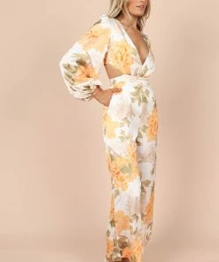 PUP56 Taylor Long Sleeve Jumpsuit - Yellow Multi Floral