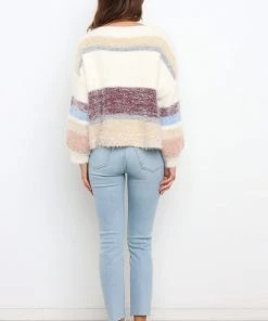 PUP50 Annika Knit Sweater - White Stripe For The Bride