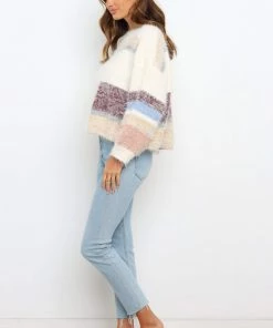 PUP50 Annika Knit Sweater - White Stripe For The Bride