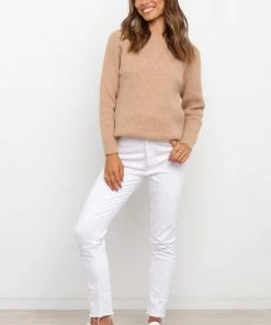 PUP15 Apach Knit Sweater - Beige Clothing