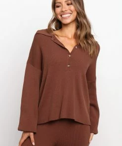 PUP3 Aroha Knit Sweater - Chocolate Brown Clothing