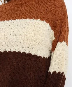 PUP52 Clothing Barbarian Knit Sweater - Brown Stripe