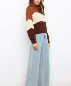 PUP52 Clothing Barbarian Knit Sweater - Brown Stripe