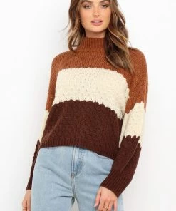 PUP52 Clothing Barbarian Knit Sweater - Brown Stripe