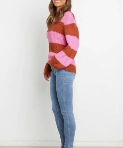 PUP52 Clothing Bellaria Knit Sweater - Pink Stripe