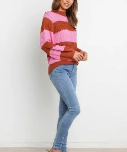 PUP52 Clothing Bellaria Knit Sweater - Pink Stripe