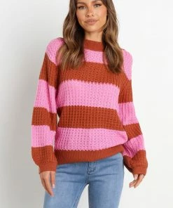 PUP52 Clothing Bellaria Knit Sweater - Pink Stripe