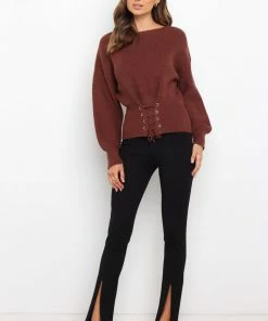 PUP52 Clothing Berrida Knit Sweater - Chocolate Brown