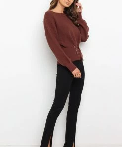 PUP52 Clothing Berrida Knit Sweater - Chocolate Brown
