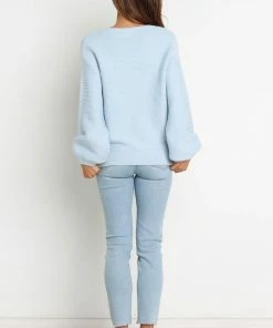 PUP30 Briggs Knit Sweater - Blue Clothing