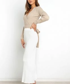 PUP4 Brother Knit Sweater - Beige Clothing