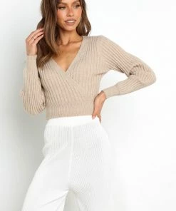 PUP4 Brother Knit Sweater - Beige Clothing