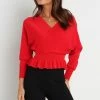 PUP20 Fiona Knit Sweater - Red Clothing