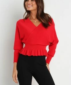 PUP20 Fiona Knit Sweater - Red Clothing