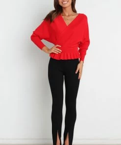 PUP20 Fiona Knit Sweater - Red Clothing
