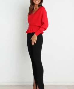 PUP20 Fiona Knit Sweater - Red Clothing