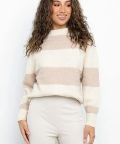 PUP50 Hailee Knit Sweater - Beige Stripe
