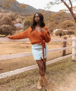 PUP58 Hinterland Knit Sweater - Rust Clothing