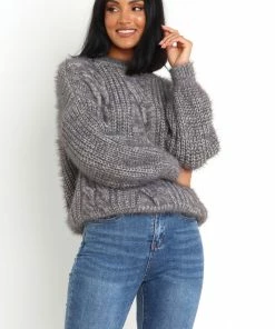 PUP20 Jessica Knit Sweater - Grey Clothing