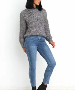 PUP20 Jessica Knit Sweater - Grey Clothing