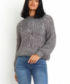PUP20 Jessica Knit Sweater - Grey Clothing