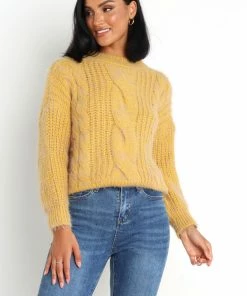 PUP20 Jessica Knit Sweater - Mustard Clothing