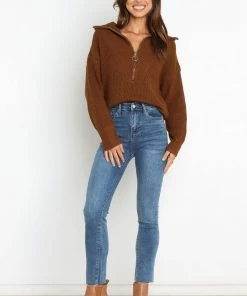 PUP14 Kerry Knit Sweater - Chocolate Brown