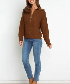 PUP14 Kerry Knit Sweater - Chocolate Brown