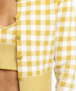 PUP3 Kiko Knit Sweater - Mustard Check Clothing