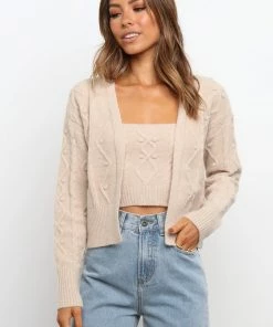 PUP3 Lummus Knit Sweater - Beige Clothing