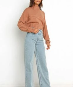 PUP14 Luna Knit Sweater - Tan Clothing