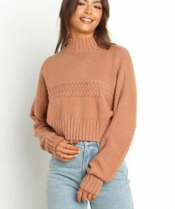 PUP14 Luna Knit Sweater - Tan Clothing