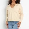 PUP20 Maxine Knit Sweater - Beige Clothing