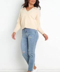 PUP20 Maxine Knit Sweater - Beige Clothing