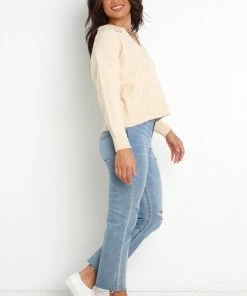 PUP20 Maxine Knit Sweater - Beige Clothing