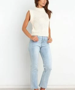 PUP14 Nicole Sweater Vest - Cream Clothing