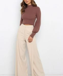 PUP14 Rumi Knit Sweater - Chocolate Brown Clothing