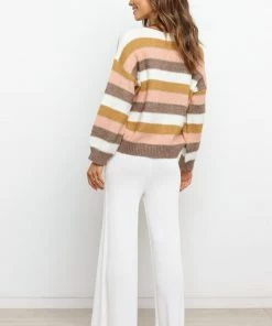 PUP51 Clothing Tonk Knit Sweater - Brown Stripe