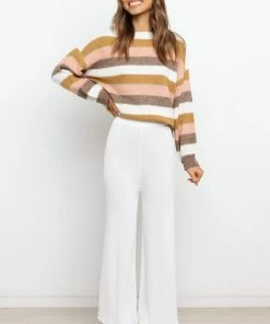 PUP51 Clothing Tonk Knit Sweater - Brown Stripe