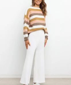 PUP51 Clothing Tonk Knit Sweater - Brown Stripe