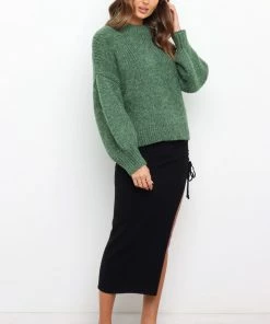 PUP14 Tori Knit Sweater - Green Clothing