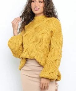 PUP4 Viterbo Knit Sweater - Mustard Clothing