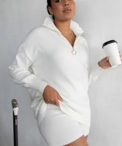 PUP4 Whistler Knit Sweater - White For The Bride