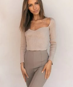 PUP15 Whitman Knit Sweater - Beige Clothing