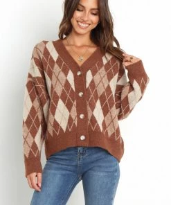 PUP4 Britney Cardigan - Brown Clothing