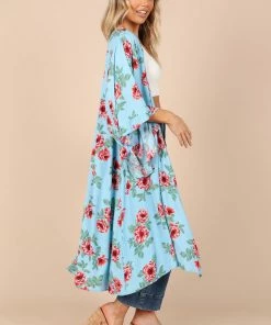 PUP49 Cassatt Kimono - Blue Floral Bump Friendly