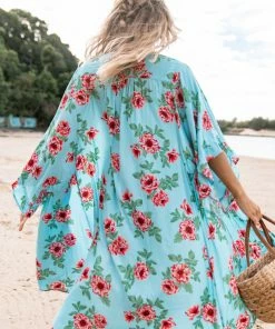 PUP49 Cassatt Kimono - Blue Floral Bump Friendly